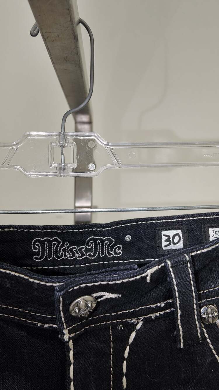 Miss Me Women’s Embellished Distressed Denim Shorts – Size 30 - Picture 2 of 4